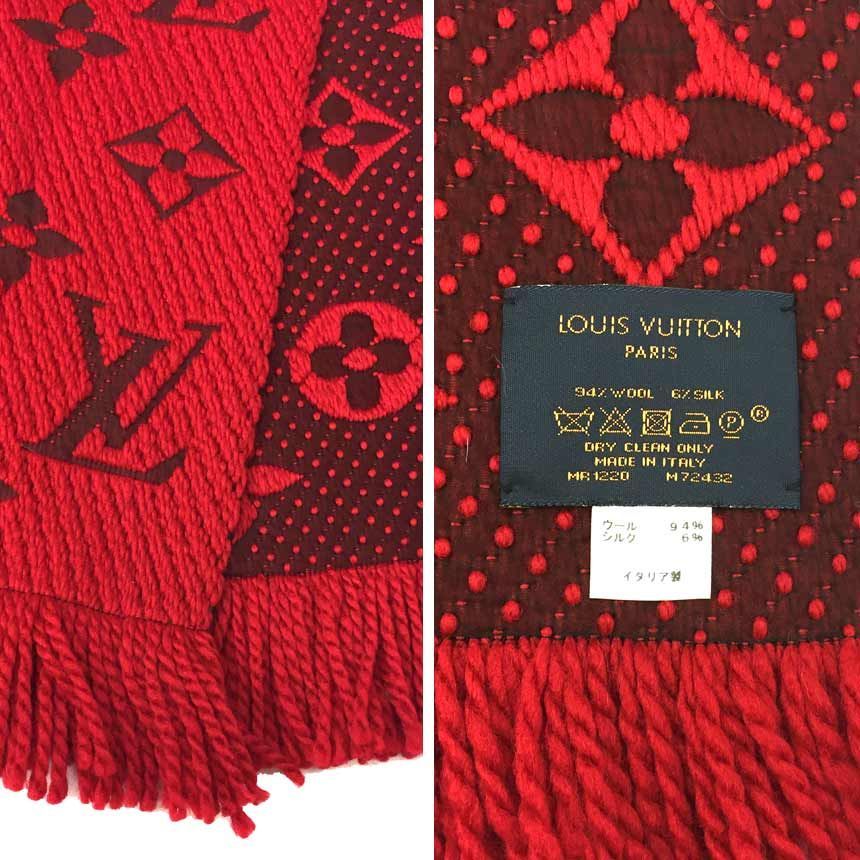 セール ルイヴィトン マフラー エシャルプ・ロゴマニア 赤 aq7284  