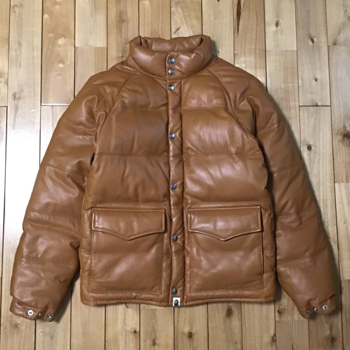 シープスキン レザー ダウンジャケット Sサイズ a bathing ape BAPE