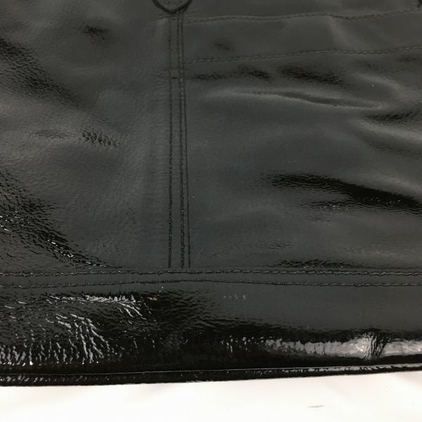 LONG CHAMP/ロンシャン トートバッグ〈黒/BLACK〉エナメル加工/bag〕菅 