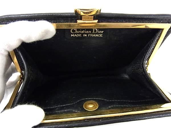 DIOR コスメポーチ　黒　ディオール ポーチ　ヴィンテージ　ビンテージ ChristianDior クリスチャンディオール ヴィンテージ レザー