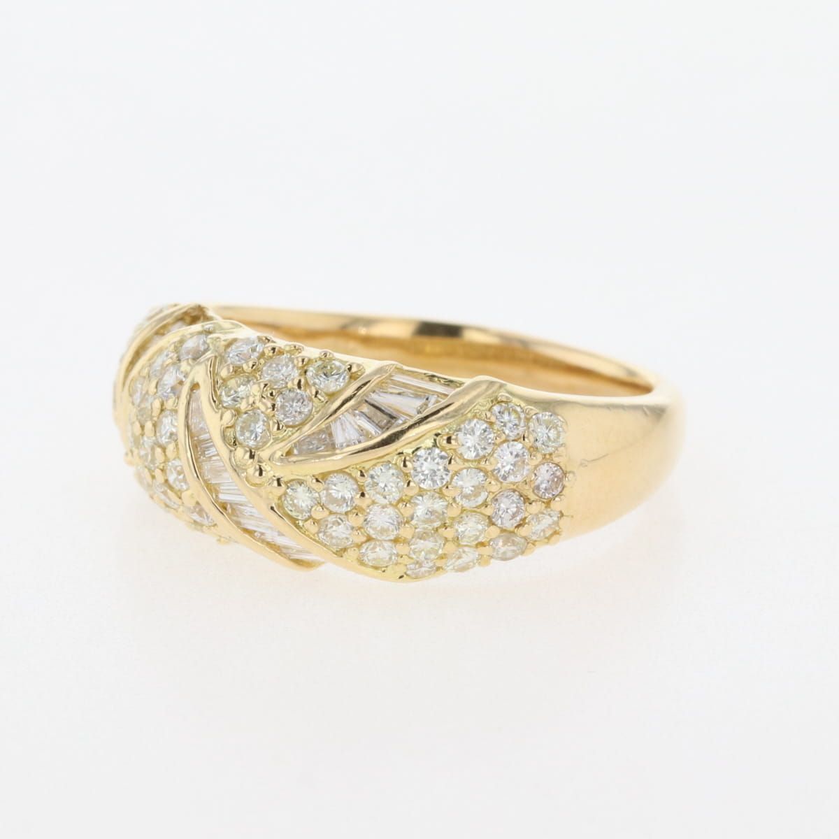 メレダイヤ デザインリング YG イエローゴールド 指輪 リング 17号 K18 ダイヤモンド レディース CAMPINGPARCCENTRAL_COM