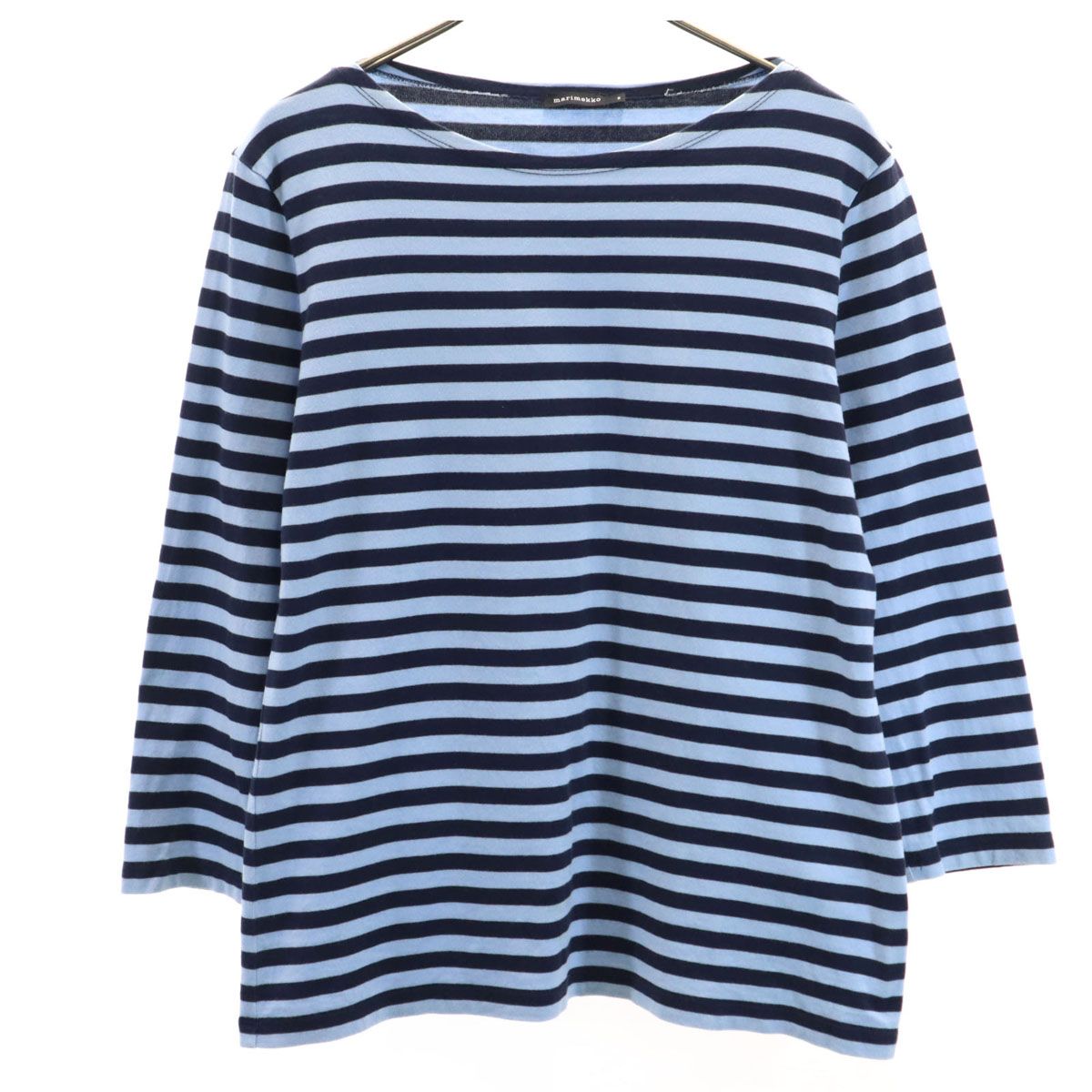 マリメッコ ボーダー柄 7分袖 ボートネック Tシャツ XS ベージュ系 marimekko レディース marimekko - マリメッコ ボーダー柄 7分袖 ボートネック Tシャツ XS