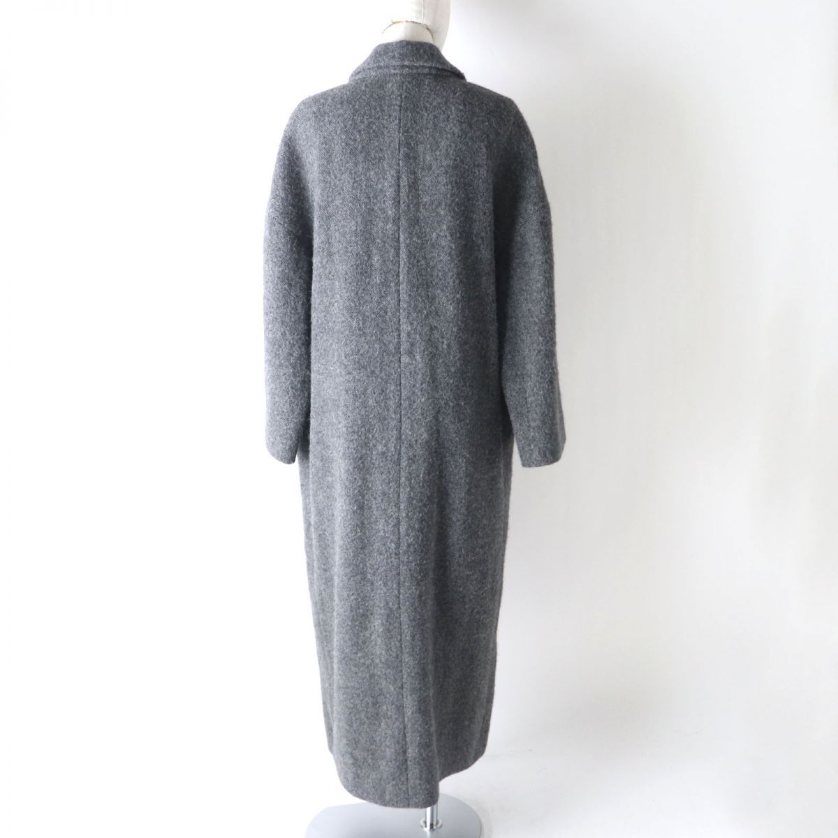 極美品☆BRUNELLO CUCINELLI ブルネロクチネリ ウール×アルパカ 裏地シルク混 超ロング丈 ダブルチェスターコート グレー 42  イタリア製 - メルカリ