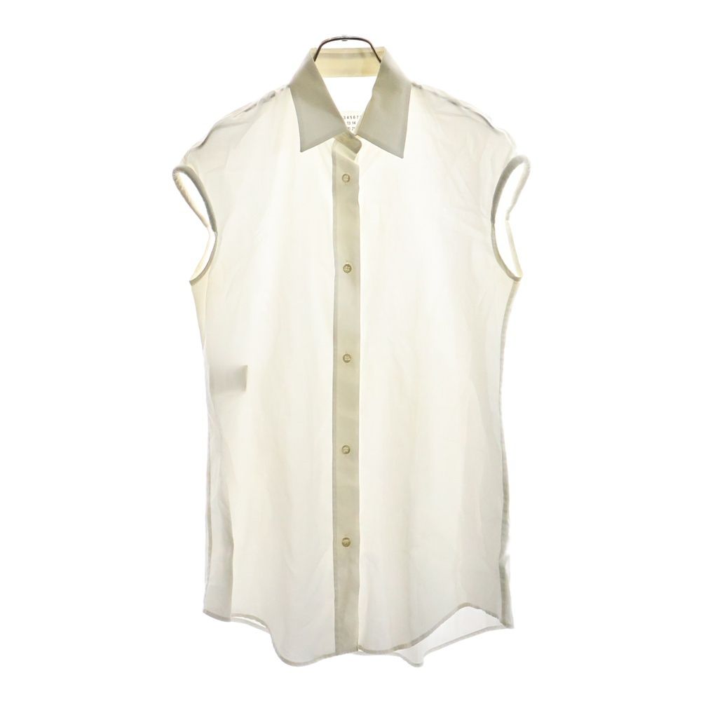Maison Margiela 1 メゾンマルジェラ レギュラーカラー ノースリーブ ボリューム シャツ レディース ホワイト S31DL0144 S39342