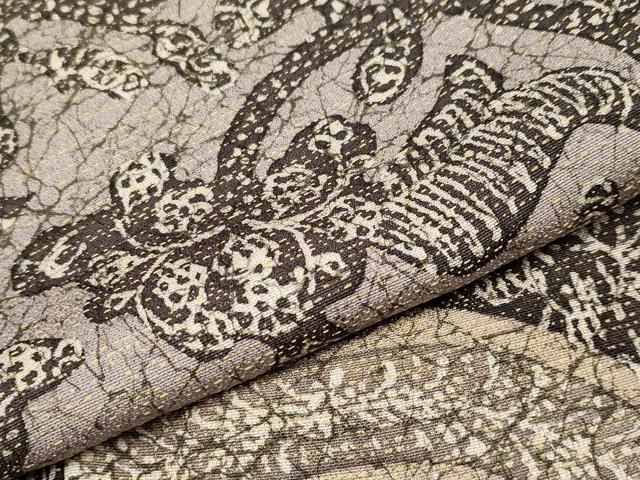 平和屋本店■極上　伝統工芸士　京友禅染色作家　田家鬼彩　訪問着　ろうけつ染め　花唐草文　赤墨色地　逸品　CYAA2351s5 平和屋本店□極上 伝統工芸士 京友禅染色作家 田家鬼彩 訪問着