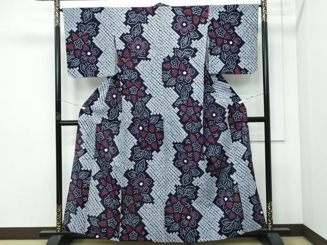 平和屋着物 上 夏物 浴衣 有松鳴海絞り 草花文 綿 CZAA3625s5