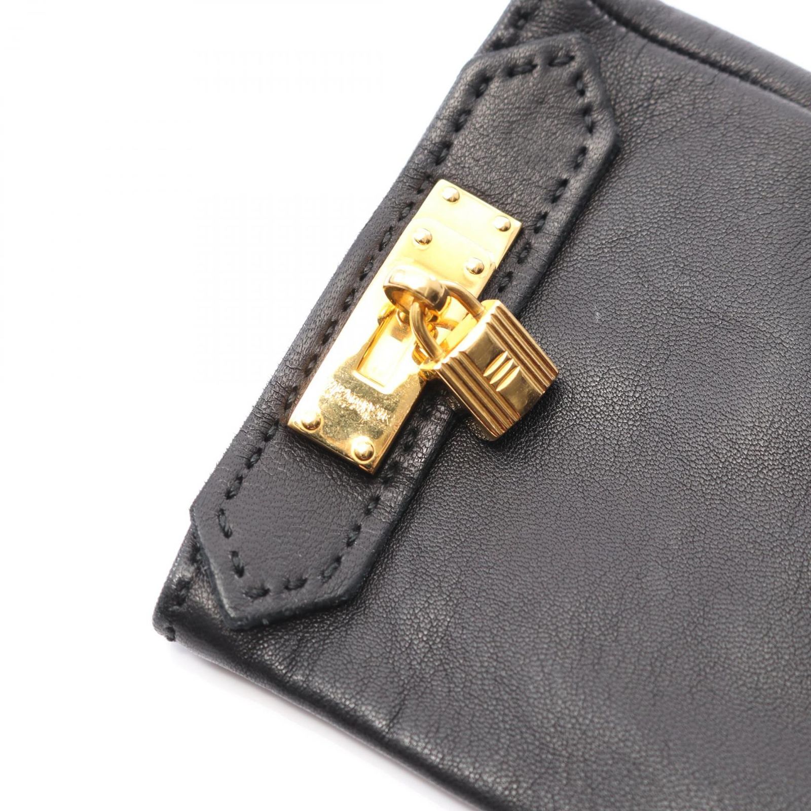 エルメス HERMES 手袋 ケリー ブラック ラムスキン（羊革