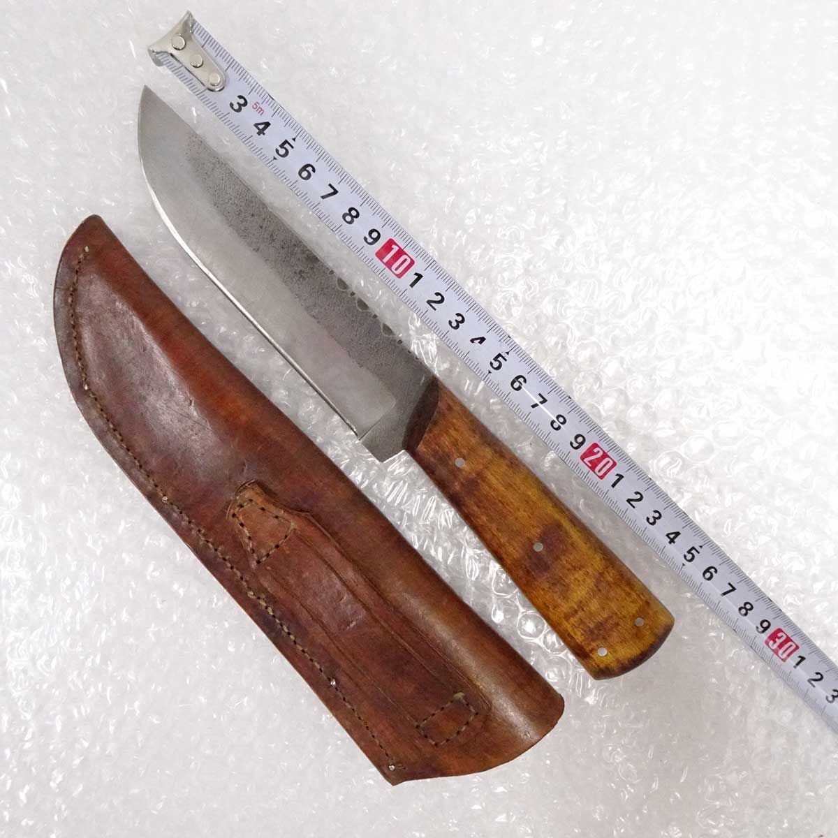 north-river-custom-knives L6 high carbon tool steel ナイフ レザーシース付き