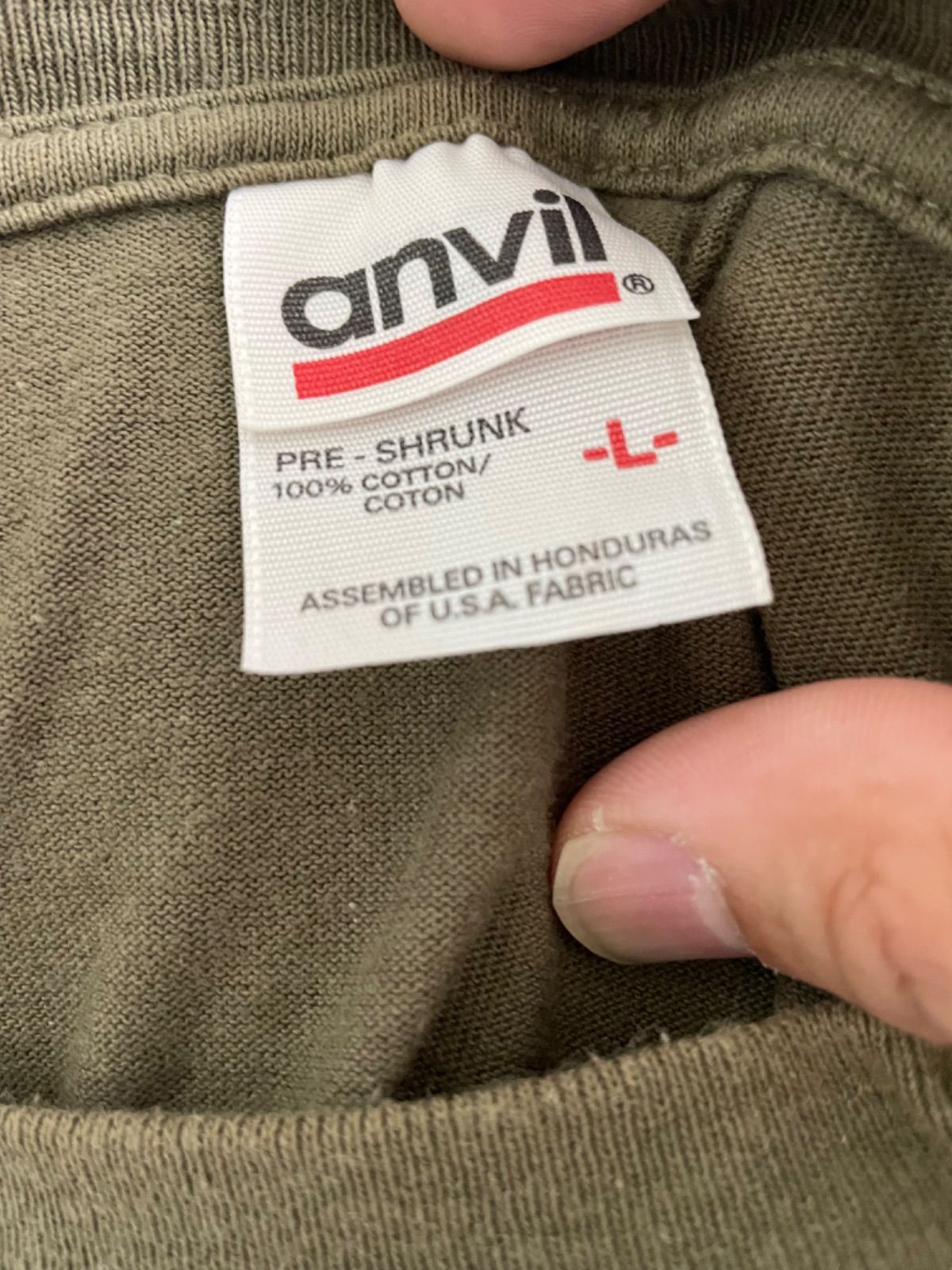 anvil Tシャツ　カーキ　Lサイズ　アンビル