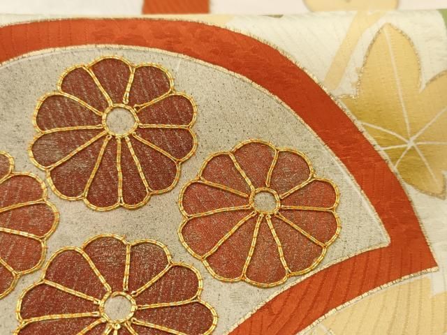 平和屋着物□訪問着 駒刺繍 竹 楓 暈し染め 正絹 逸品