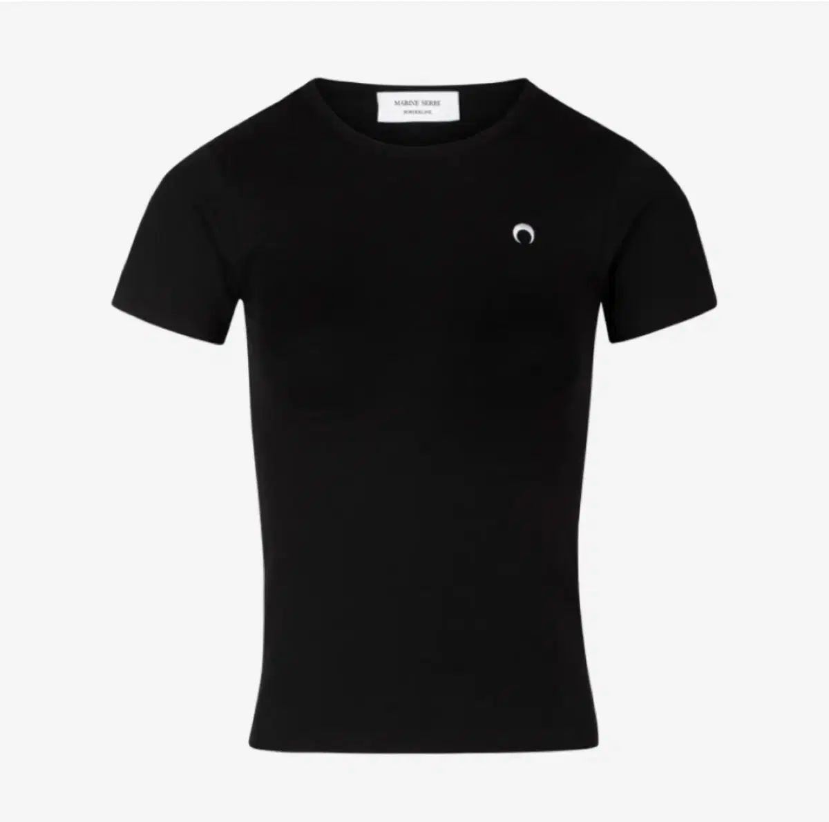 MARINE SERRE マリーンセル オーガニック コットン ミニ フィット Tシャツ 黒 s