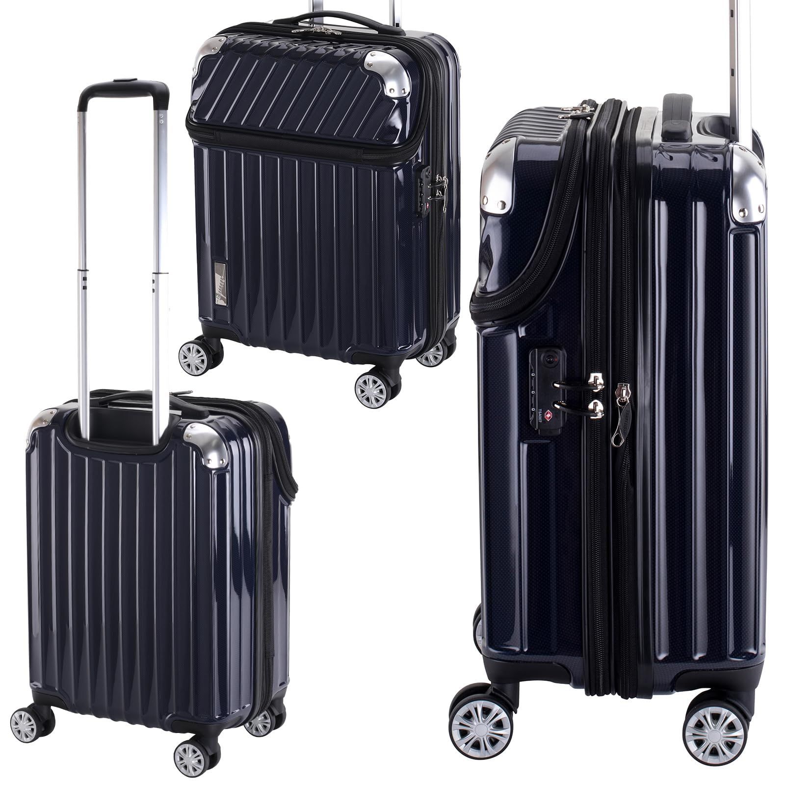 トラベリスト スーツケース ジッパー トップオープン ブレーキ機能付き 拡張機能付き 35L(43L) 53 cm 3.6kg 76-250 トラベリスト] スーツケース ジッパー トップオープン モーメント 拡張