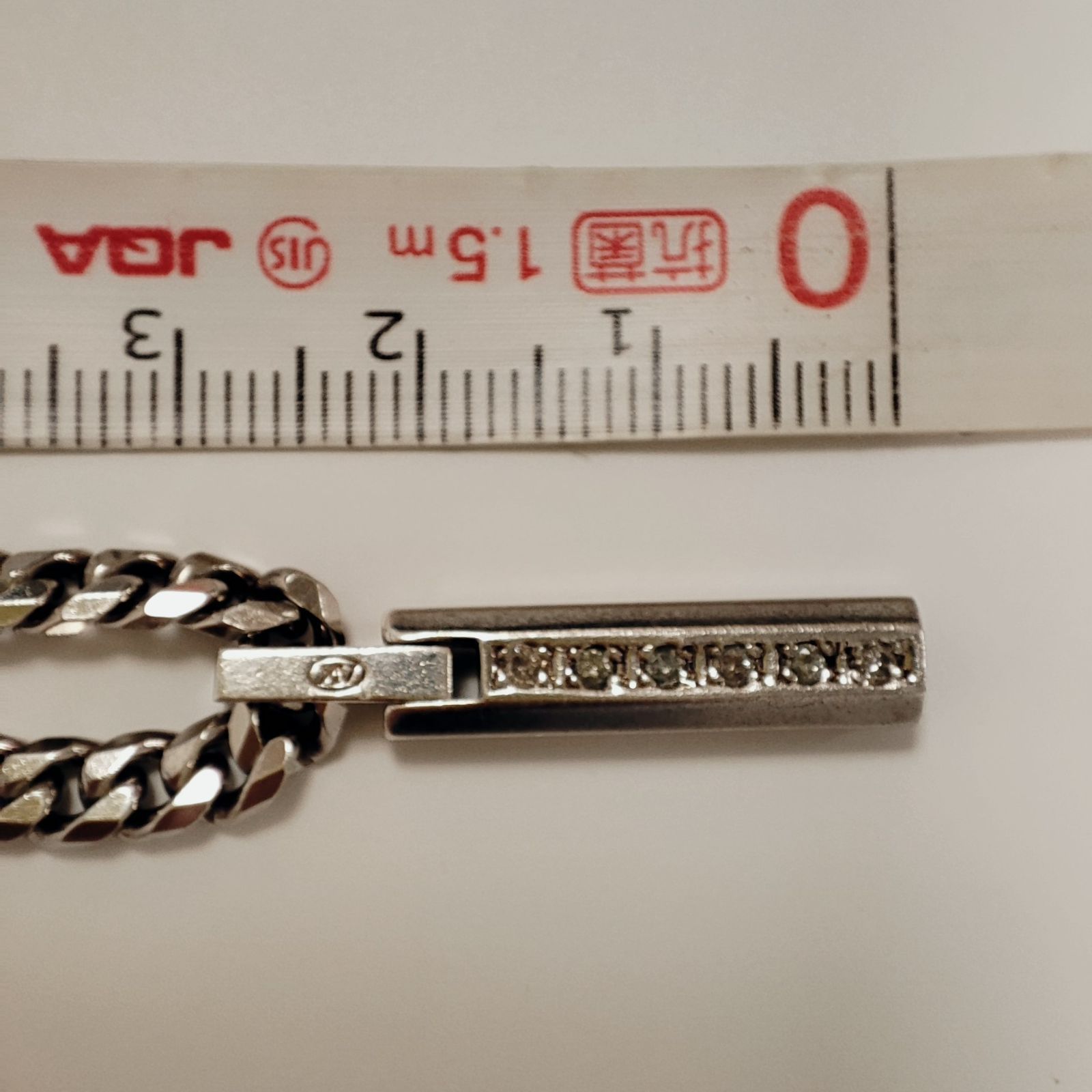 6Pダイヤ 0.12ct PtGC 喜平ネックレス バータグ ペンダント