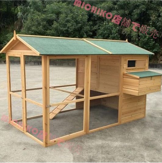 鶏小屋 大型無垢材鶏ケージ 屋外用の飼育ケージ トレイ付き多扉設計 組み立てが簡単 屋内および屋外用15羽の鶏を収容