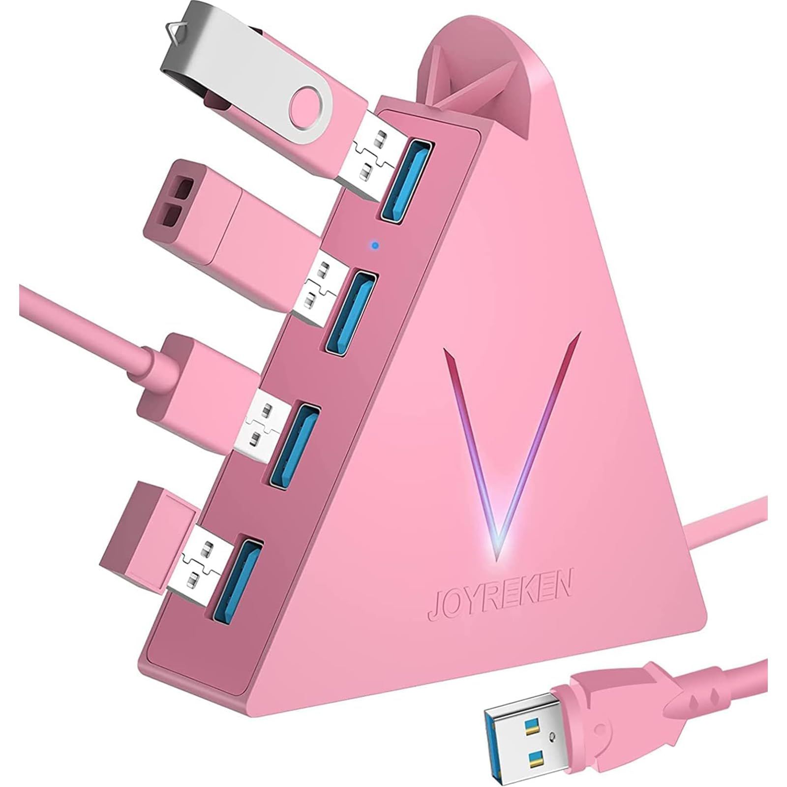JoyReken FlyingVHUB 4ポート USB 3.0 データハブ ピンク [ピンク] [2ft]
