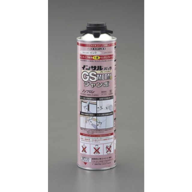 ESCO 1000g 発泡 ウレタン フォーム 一液性|ガン用|ピンク EA930TC-12 サッシ回りの 結露防止 配管穴 埋め戻し 断熱欠損部 補修 等