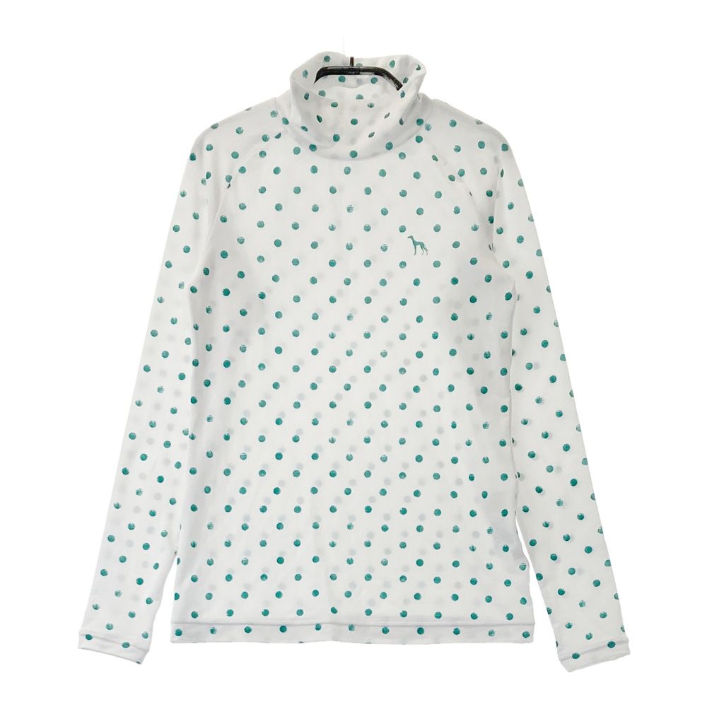 adabat ドット柄 ハイネック長袖シャツ