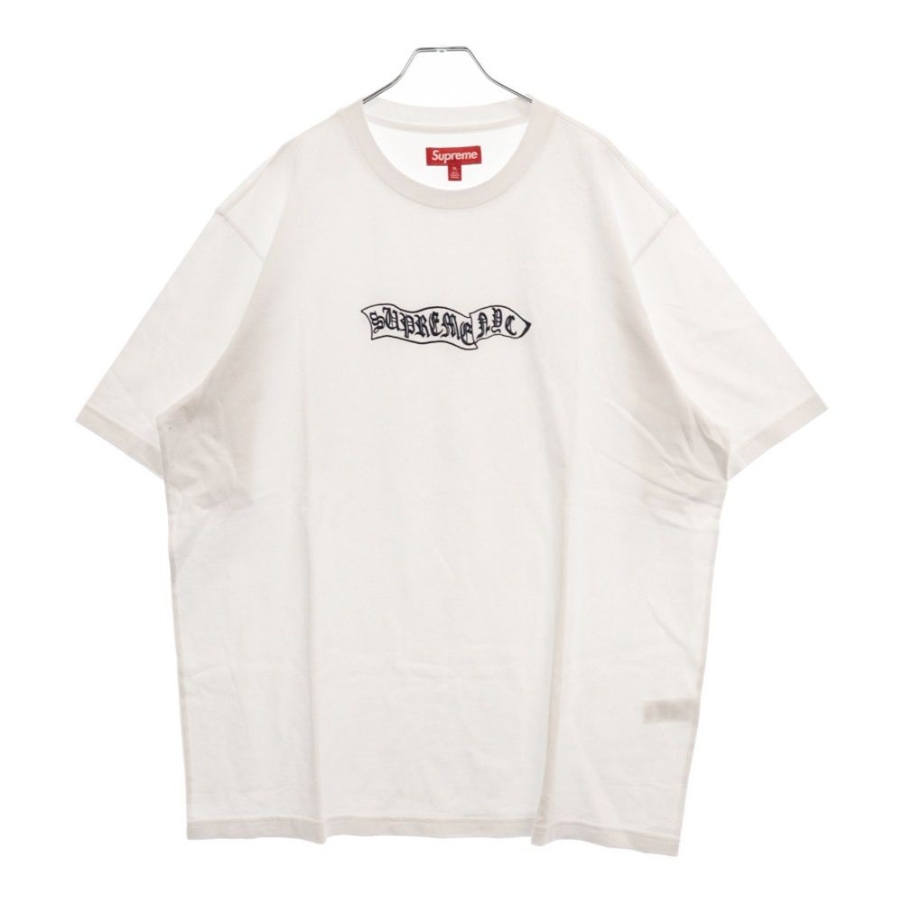 【返品不可】 SUPREME (シュプリーム) 23AW Banner S/S Top Tee バナー 刺繍 スケートボード