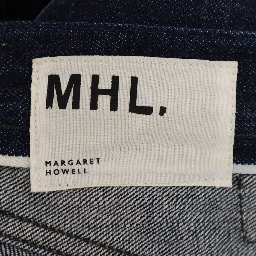 エムエイチエル ストレート デニムパンツ w28 ネイビー MHL ボタンフライ シンチバック マーガレットハウエル ジーンズ レディース 【中古】  【240228】