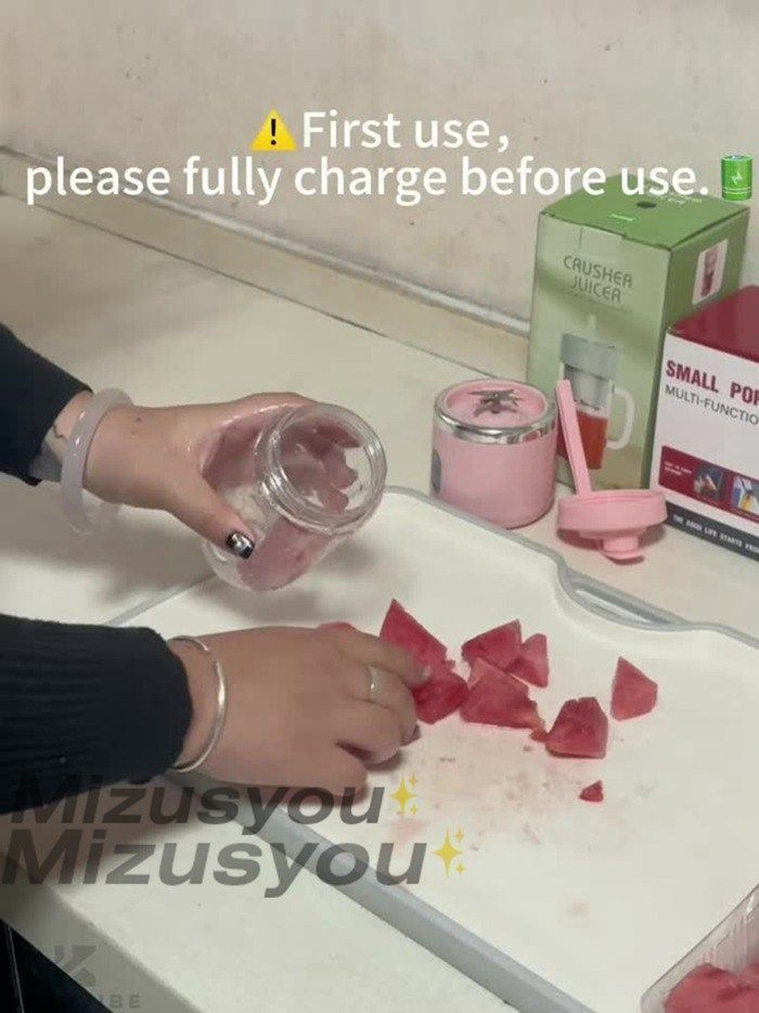 ダブルカップポータブル充電小型スポーツジュースカップ学生ホーム ジューサージューサーカban728