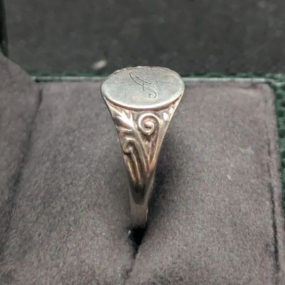 モノグラム スターリングシルバー リング アンティーク ヴィンテージ