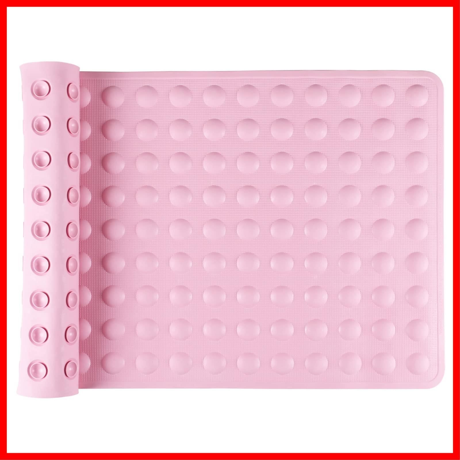 商品 お風呂マット 天然ゴム製 介護 40×70cm 転倒防止 浴槽 吸盤付き すべり止めマット 柔らかい お風呂 ピンク IRETION