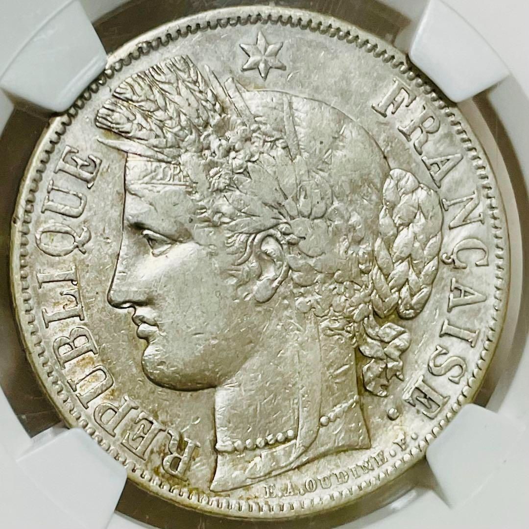 セレス女神 フランス 5フラン 大型銀貨 1851 NGC VFDETAILS