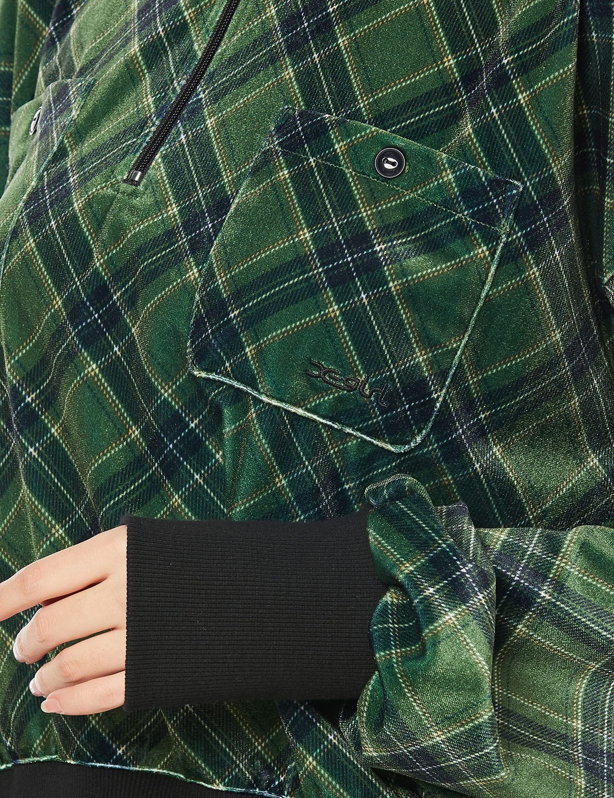 [エックスガール] シャツ TARTAN PLAID ANORAK SHIRT レディース オリーブ