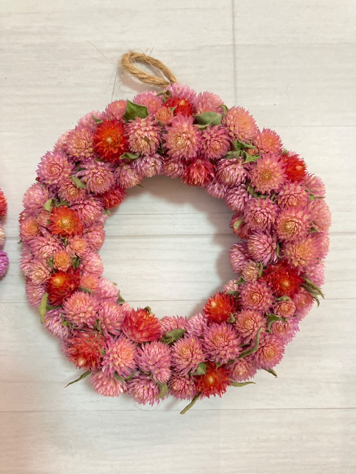 ミニリース 2個セット 千日紅 ドライフラワー - メルカリ