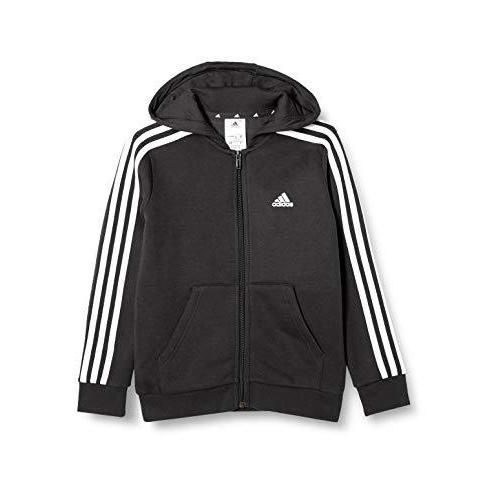 アディダス(adidas) スウェット キッズ エッセンシャルズ 3ストライプス パーカー BG156 ブラック/ホワイト(GQ8900) 130cm