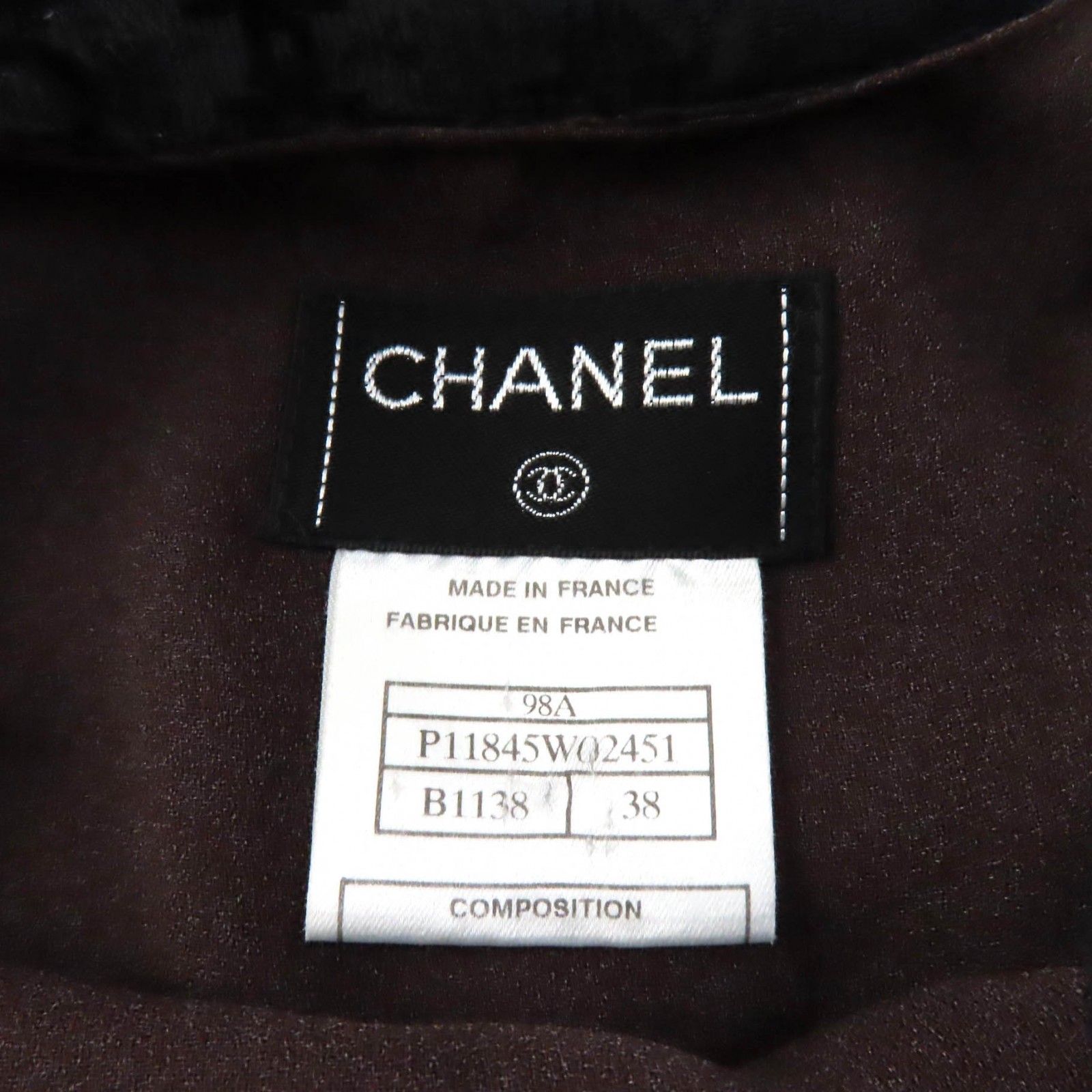 極美品☆CHANEL シャネル ヴィンテージ 98A P11845 総ロゴレース 膝丈  