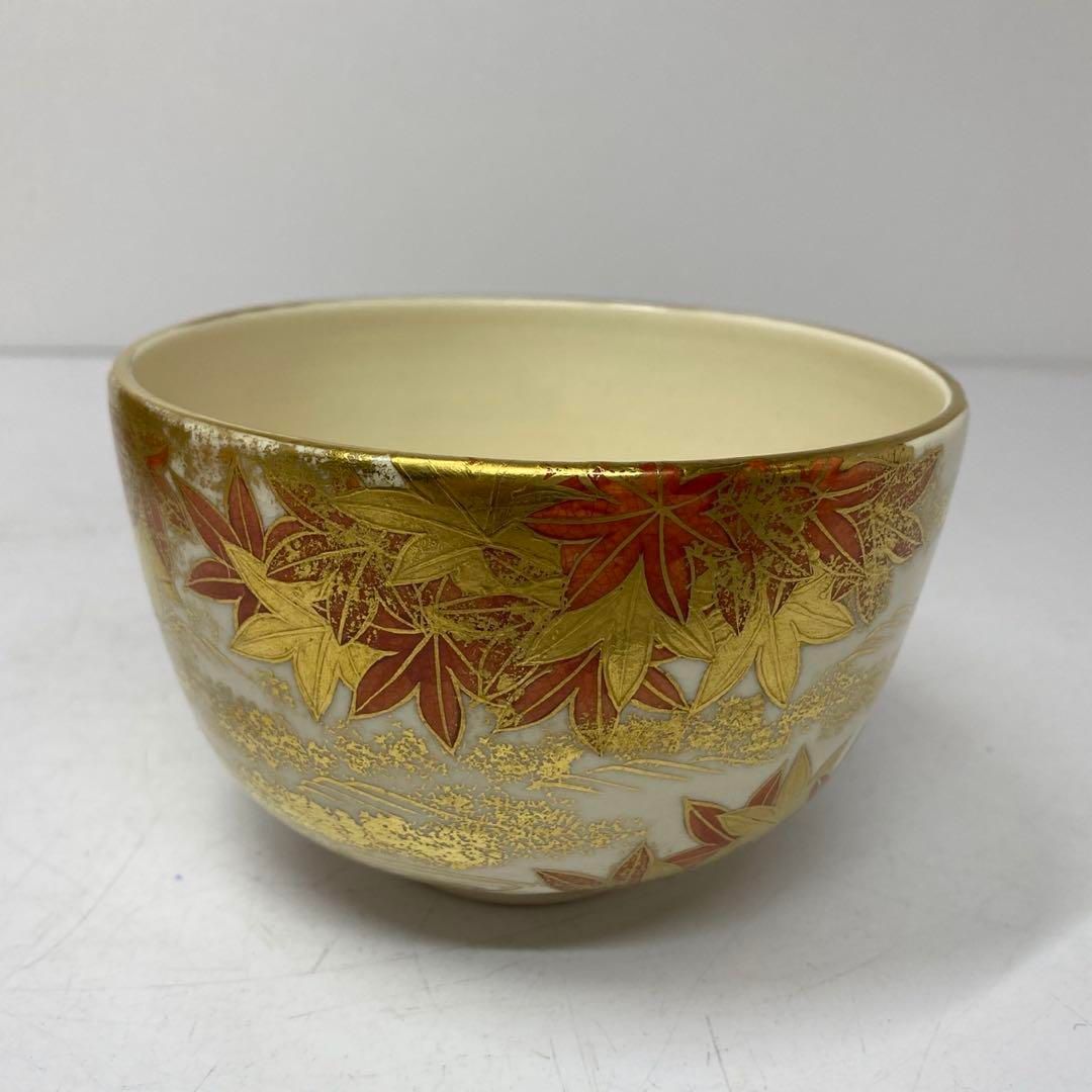 御室窯　仁清　色絵　竜田川　茶碗　共箱　幅約12㎝　東さ5-0424⑤ m88406937519_1.jpg?1682316928