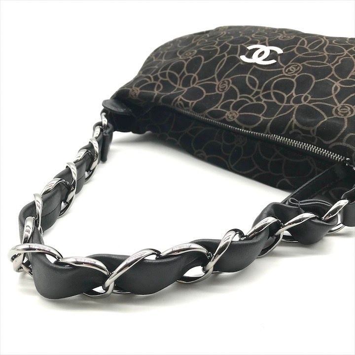 良品 CHANEL シャネル ココマーク カメリア スエード チェーン 良品 CHANEL シャネル ココマーク カメリア スエード チェーン