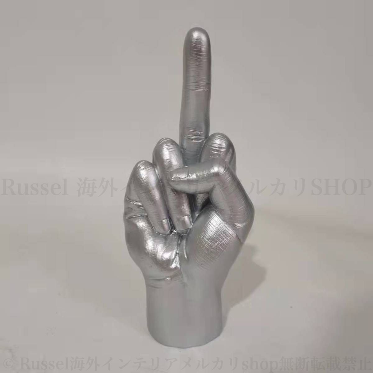 置物 オーナメント 黒 シルバー fuck hand」 Russel 海外 Hand 