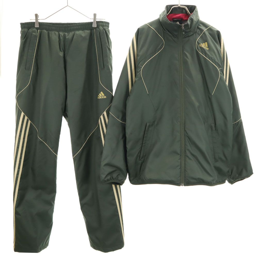 adidas アディダス トラックジャケット 上下 セットアップ L カーキ 中綿 メンズ 古着