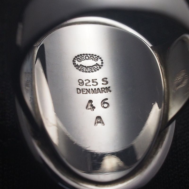★正規品美品　ジョージジェンセン ヘマタイトｘシルバー925製リング46A約8号 Georg Jensen ジョージジェンセン ヘマタイトリング 指輪 SV925