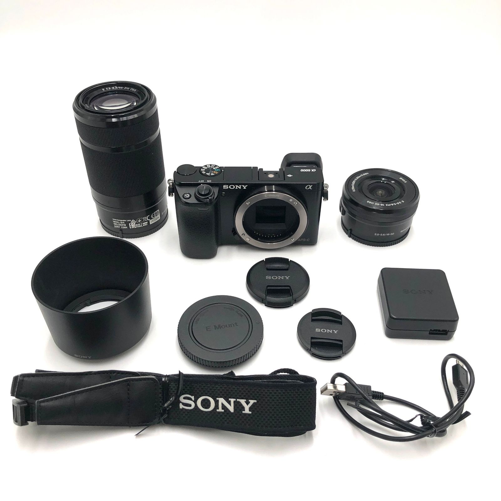 SONY ミラーレス一眼 α6000 ダブルズームレンズキット E PZ 16-50mm F3.5-5.6 OSS + E 55-210mm  F4.5-6.3 OSS ブラック ILCE-6000Y B - メルカリ