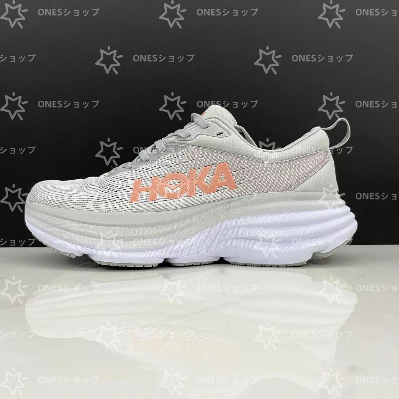 Hoka One One Bondi 8 ホカオネオネ ボンダイ8 グレー レギュラー 4 
