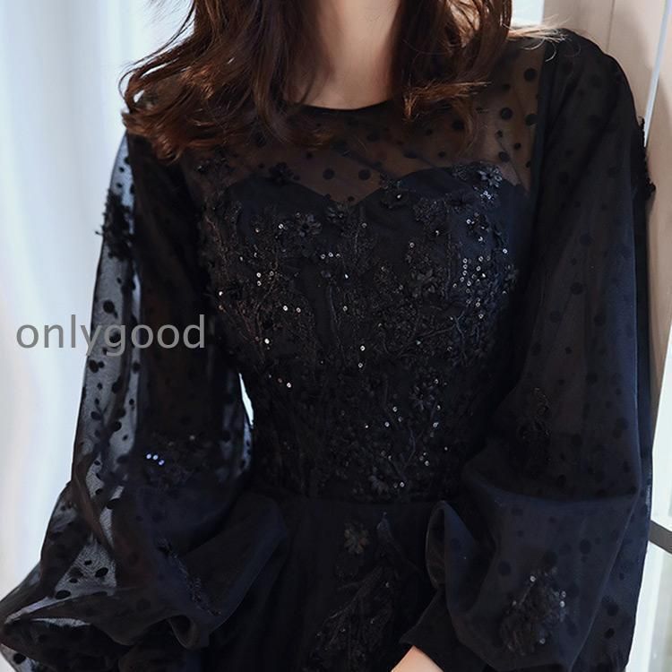 楽天市場】ロングドレス 演奏会 黒 ドレス ブラック リボン 袖あり パフスリーブ オフショルダー 小さいサイズ ピアノ 発表会 Aライン 背中開き  大人 編み上げ 二次会 花嫁 お呼ばれ 20代 30代 40代 da139x1x1g4 : サニープライズ 楽天市場店