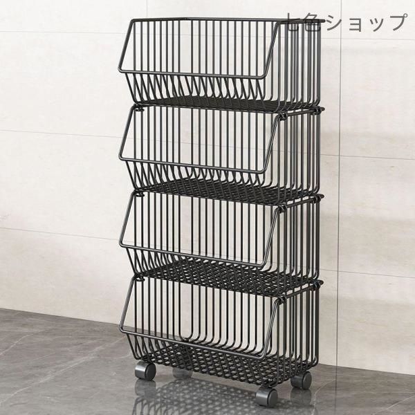 ハンドメイド】ブルックリンスタイル キャスター付きワゴンシェルフ