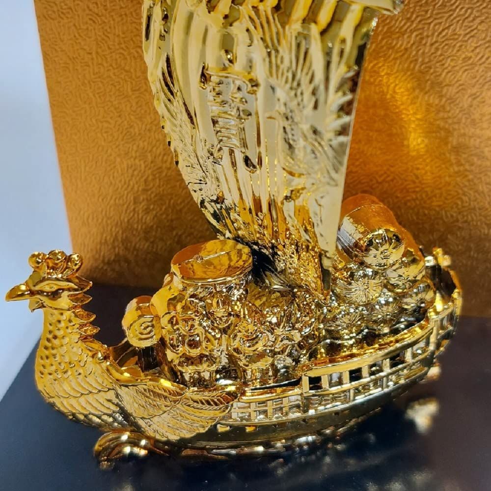 宝船 七福神 金彩 ゴールド シルバー メッキ 楽天市場】開運 鳳凰 七福神 宝船 合金製 純金メッキ 開運・幸運