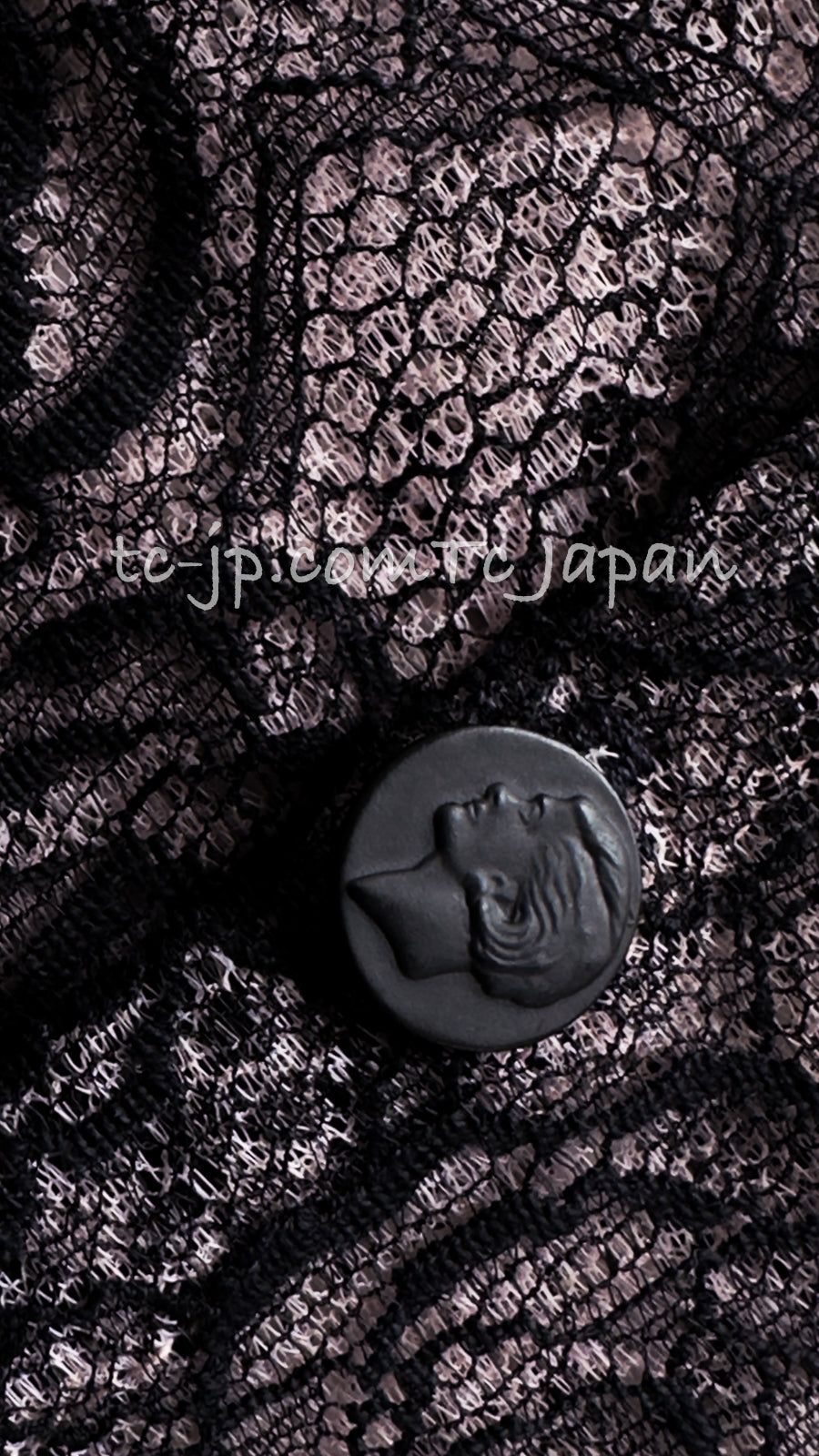 CHANEL - シャネル トップス CHANEL ピンク ブラック カメリア レース コットン カール・ラガーフェルド作品 超美品 38 CHANEL シャネル トップス ピンク ブラック カメリア レース