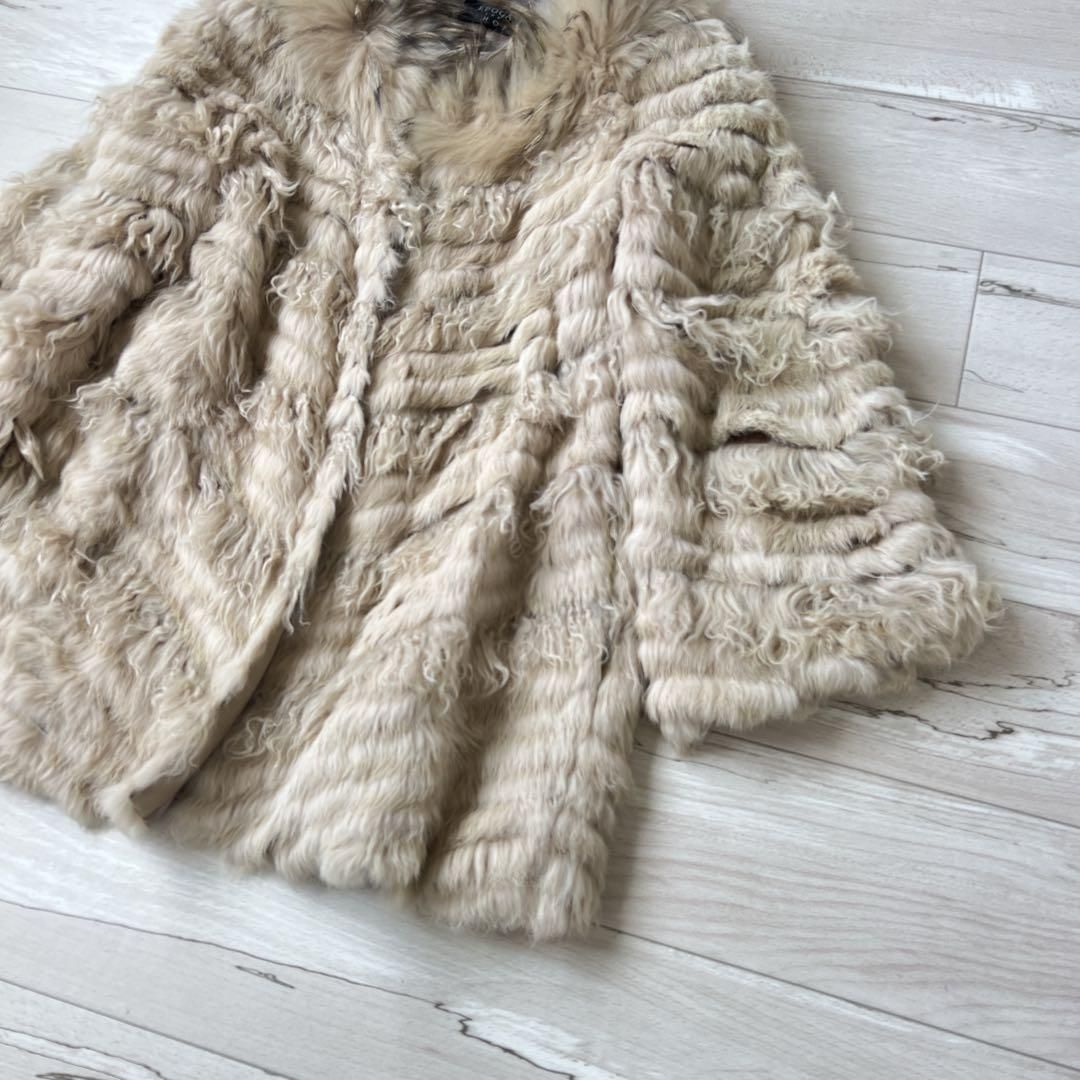 リアルファー ポンチョ風毛皮コート