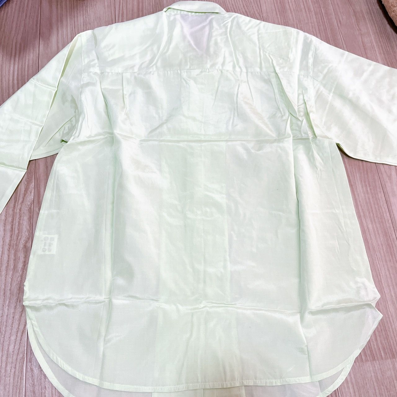 袖に汚れあり】Jasmi Silk シルク100% ブラウスシャツ フリーサイズ 薄 
