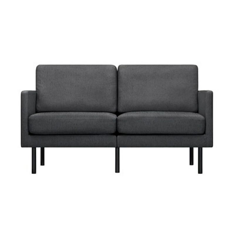2人掛けポケットコイルソファ ダークグレー