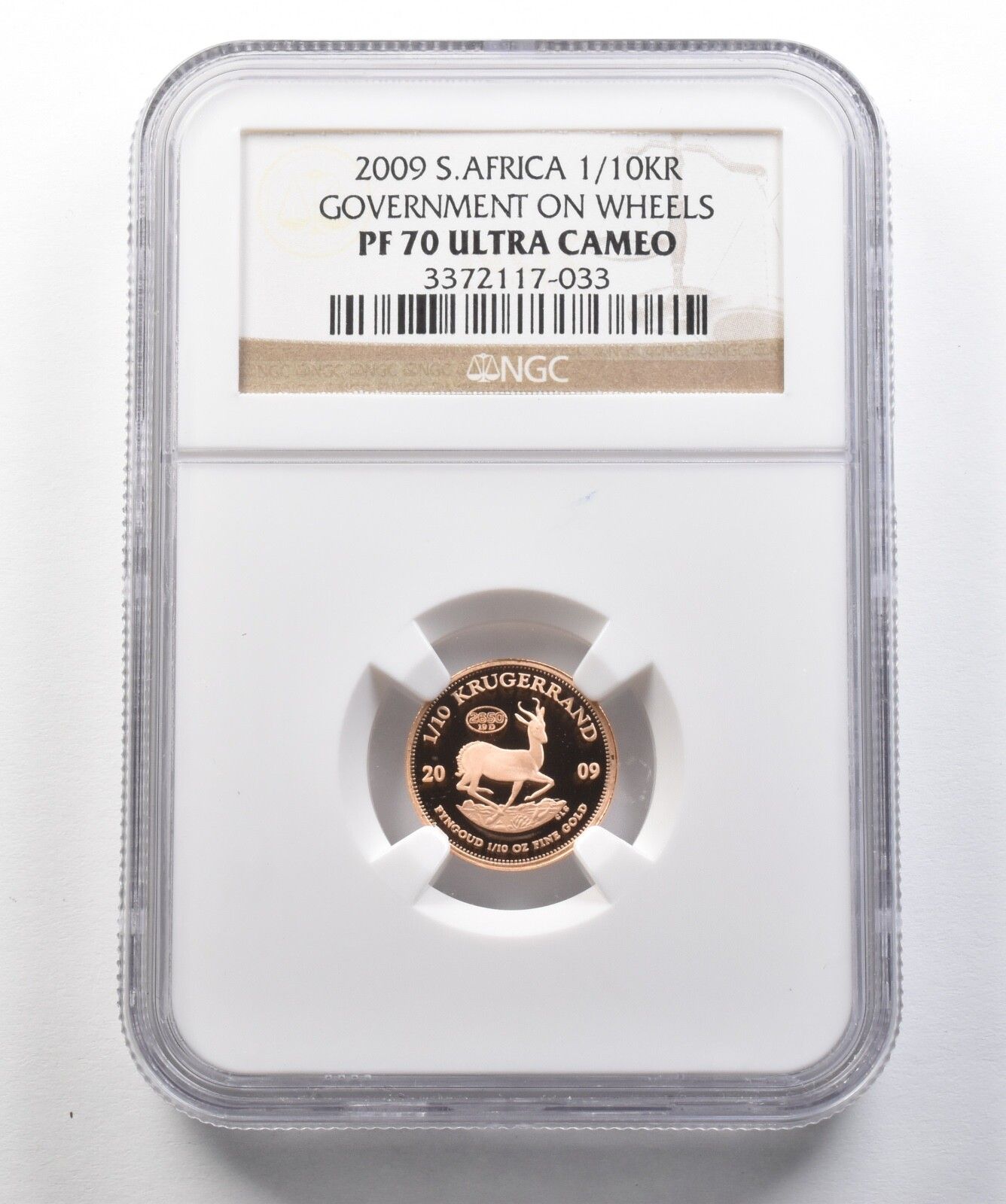2009年南アフリカ 1|10 クルーガーランド金貨 政府機関車 PF70 UCAM NGC