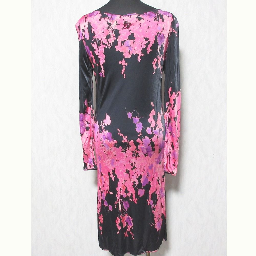 美品 Blumarine ブルマリン フラワープリントカーディガン ワンピース アンサンブル ブラック ピンク レディース 古着 中古 美品 Blumarine ブルマリン フラワープリントカーディガン