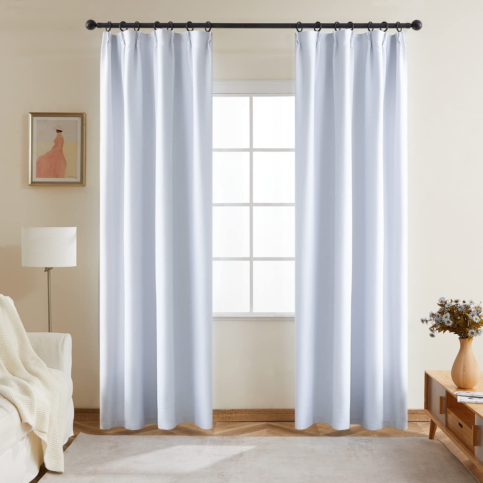 厚手遮光カーテン　白　 100X220cmX4枚 厚手遮光カーテン 白 100X220cmX4枚 iellio カーテン 4枚セット