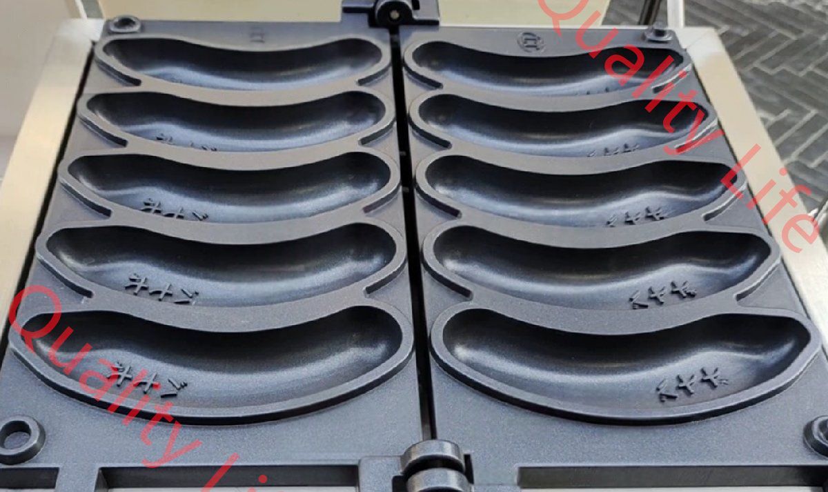 LPガス バナナ型 焼き機 ワッフル メーカー 焼成取数5個 バナナ焼き器 LPガス式|業務用|厨房機器