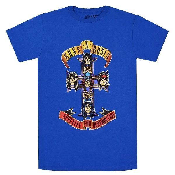 GUNS N' ROSES ガンズアンドローゼズ Cross Tシャツ ROYAL BLUE